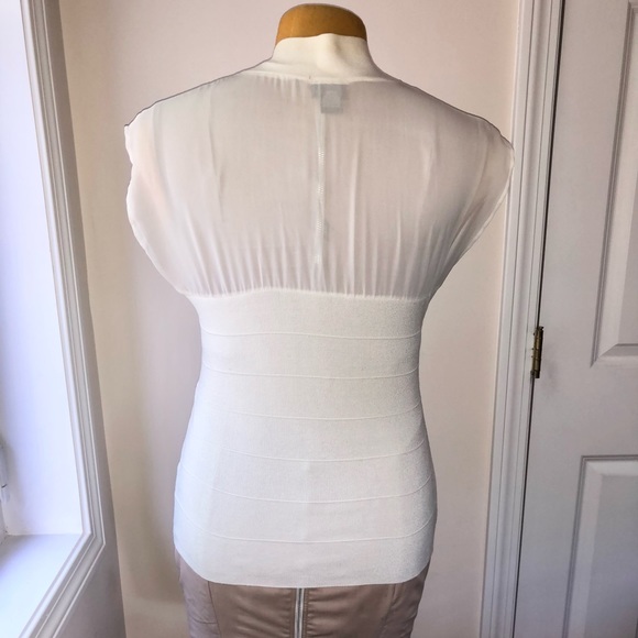 Bandage knit tunic chiffon blouse top formal - Picture 3 of 5